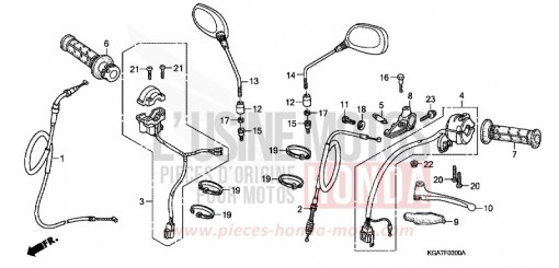 LEVIER DE GUIDON/COMMUTATEUR/CABLE CG125ES4 de 2004